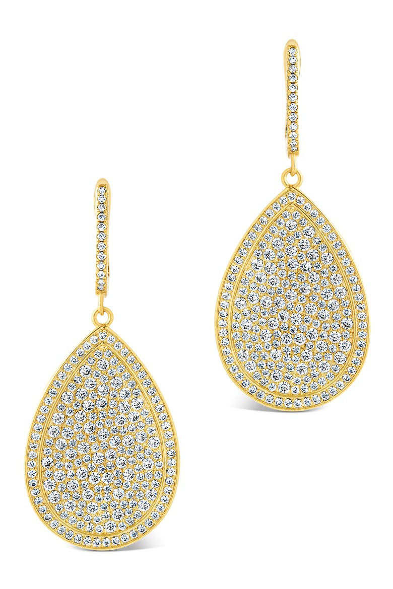 Selma Cubic Zirconia Teardrop Earrings, Alternate, color, GOLD
