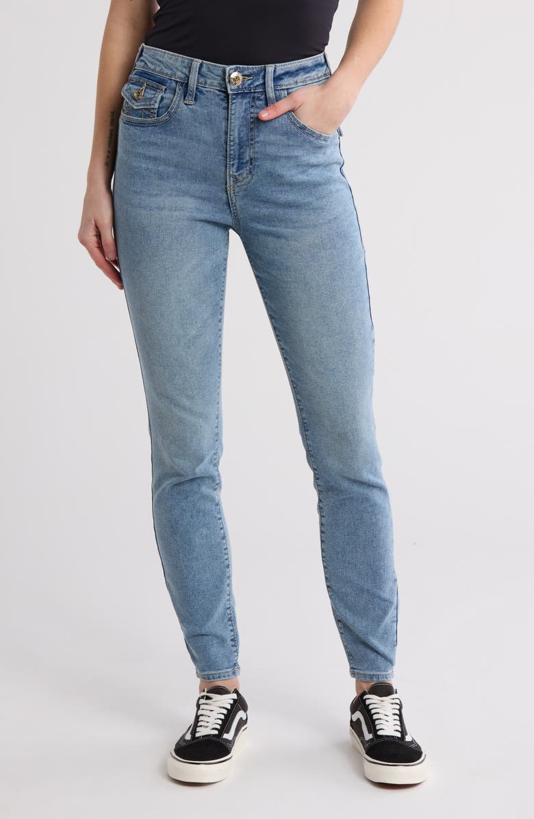 True Religion Halle High Waist Flap Pocket Skinny Jeans, Main, color, 