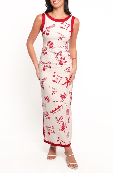 Fiori Print Sleeveless Maxi Dress