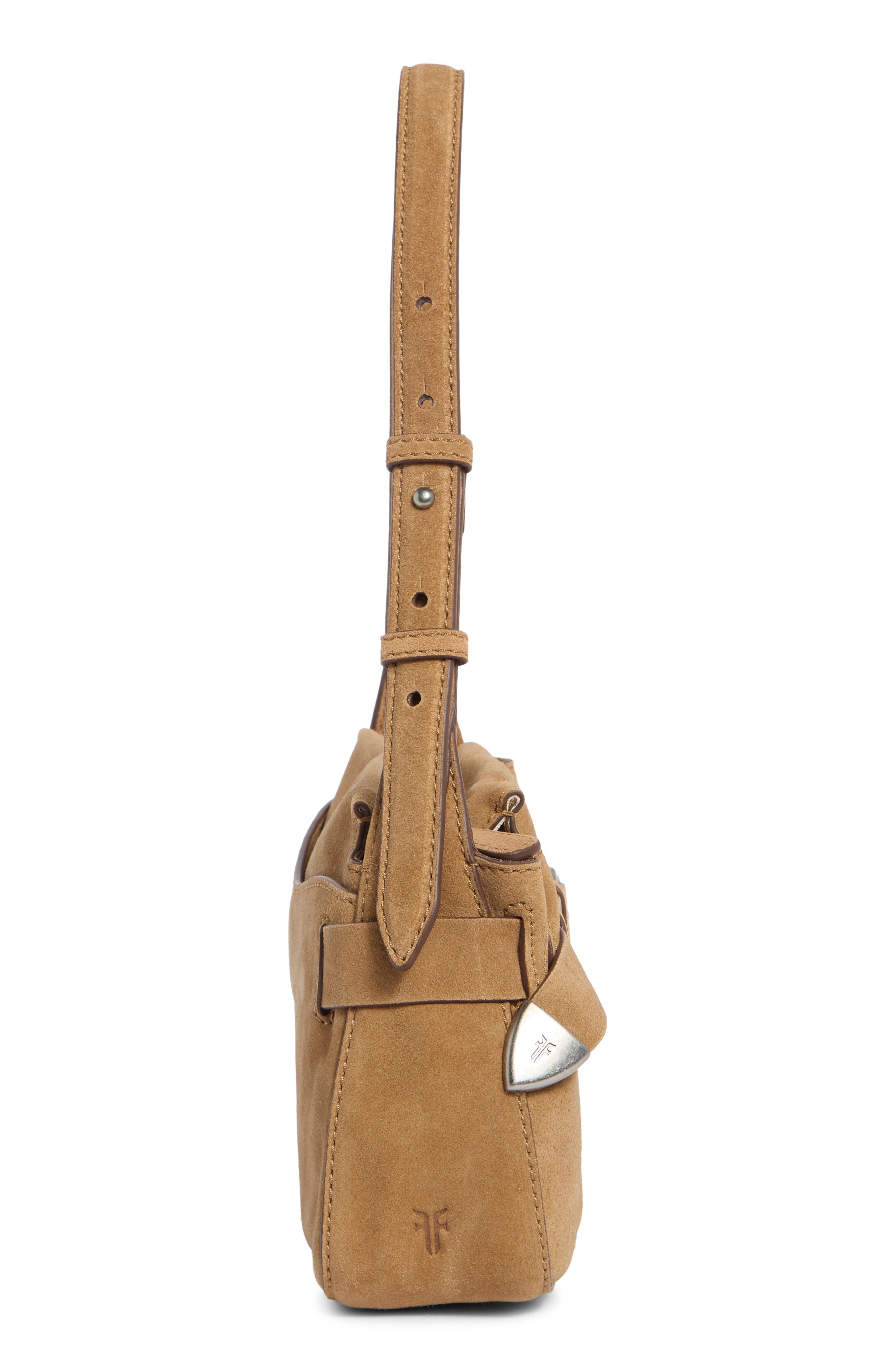 Heather Leather Suede Shoulder Bag, Alternate, color, BEIGE