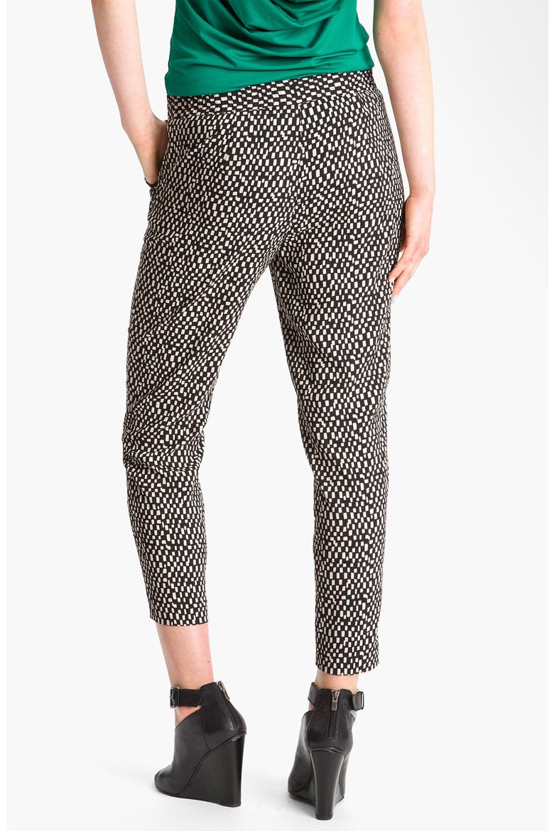 'Spaced Tiles' Pegged Pants, Alternate, color, RICH BLACK