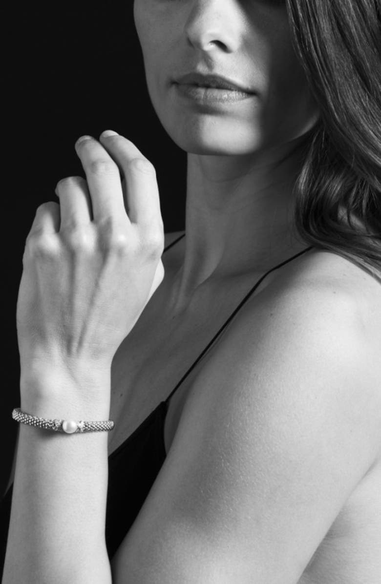 LAGOS Luna Freshwater Pearl Rope Bracelet, Alternate, color, Silver/ Gold/ Pearl