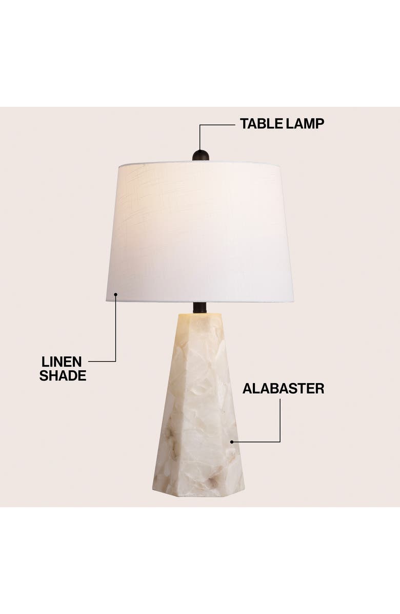 JONATHAN Y Xio Alabaster LED Table Lamp, Alternate, color, Ivory