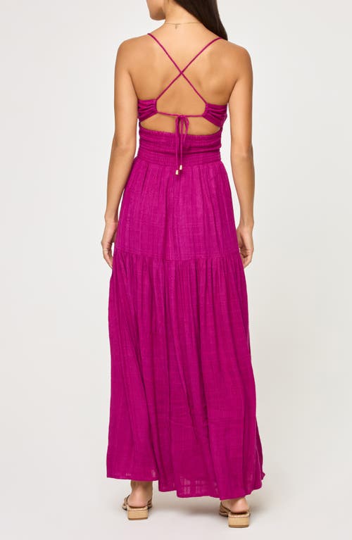 L*space Lspace Calla Smocked Cover-up Sundress In Berry