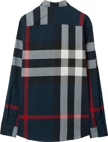 Burberry Somerton Slim Fit Check Cotton Poplin Button-Up Burberry Somerton Slim Fit Check Cotton Poplin Button-Up