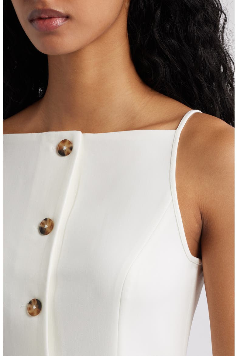Azra Square Neck Twill Minidress, Alternate, color, SUMMER WHITE