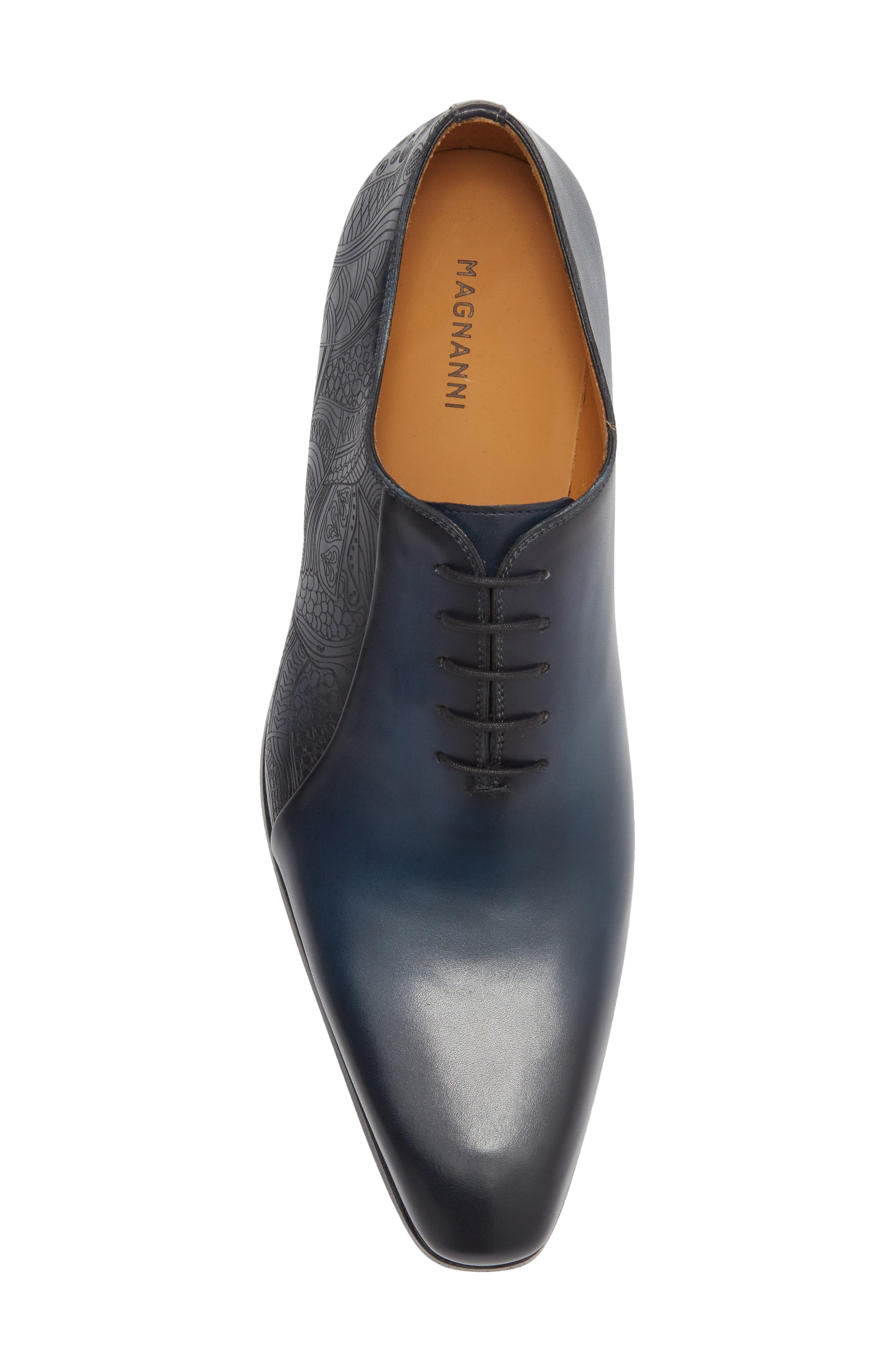 Magnanni Novian Debossed Oxford, Alternate, color, Navy