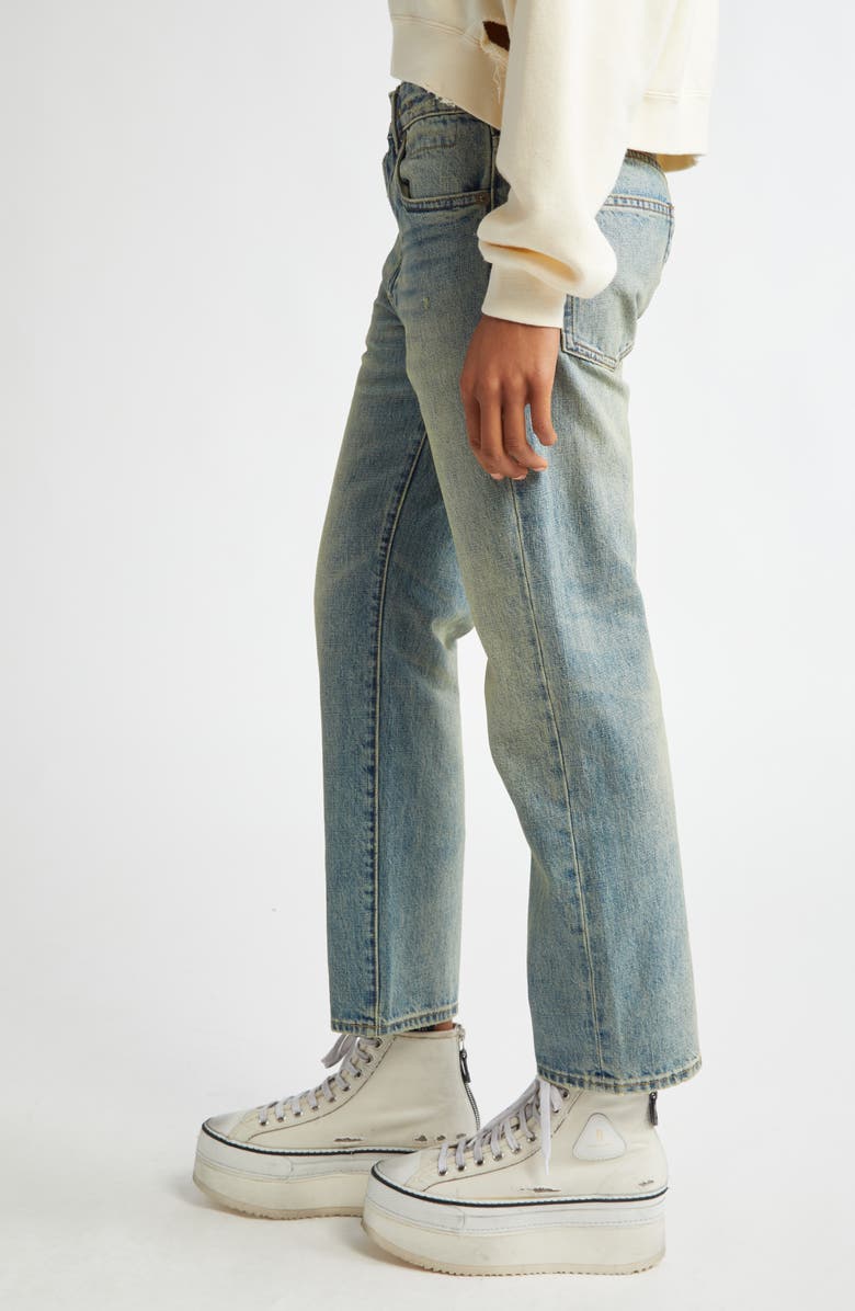 R13 Romeo Distressed Straight Leg Jeans, Alternate, color,