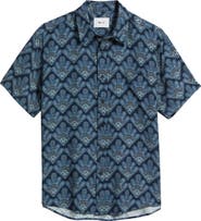 NN07 Deon 50055 Abstract Print Short Sleeve Button-Up Shirt