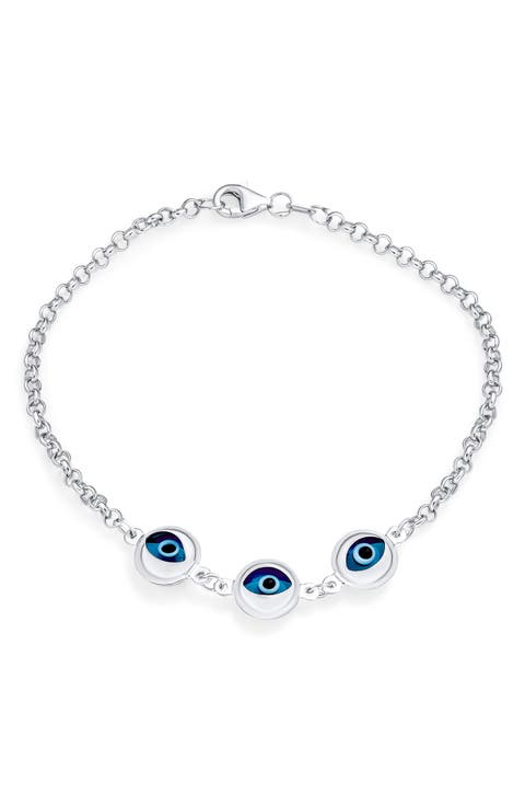 Evil Eye Glass Bead Bracelet