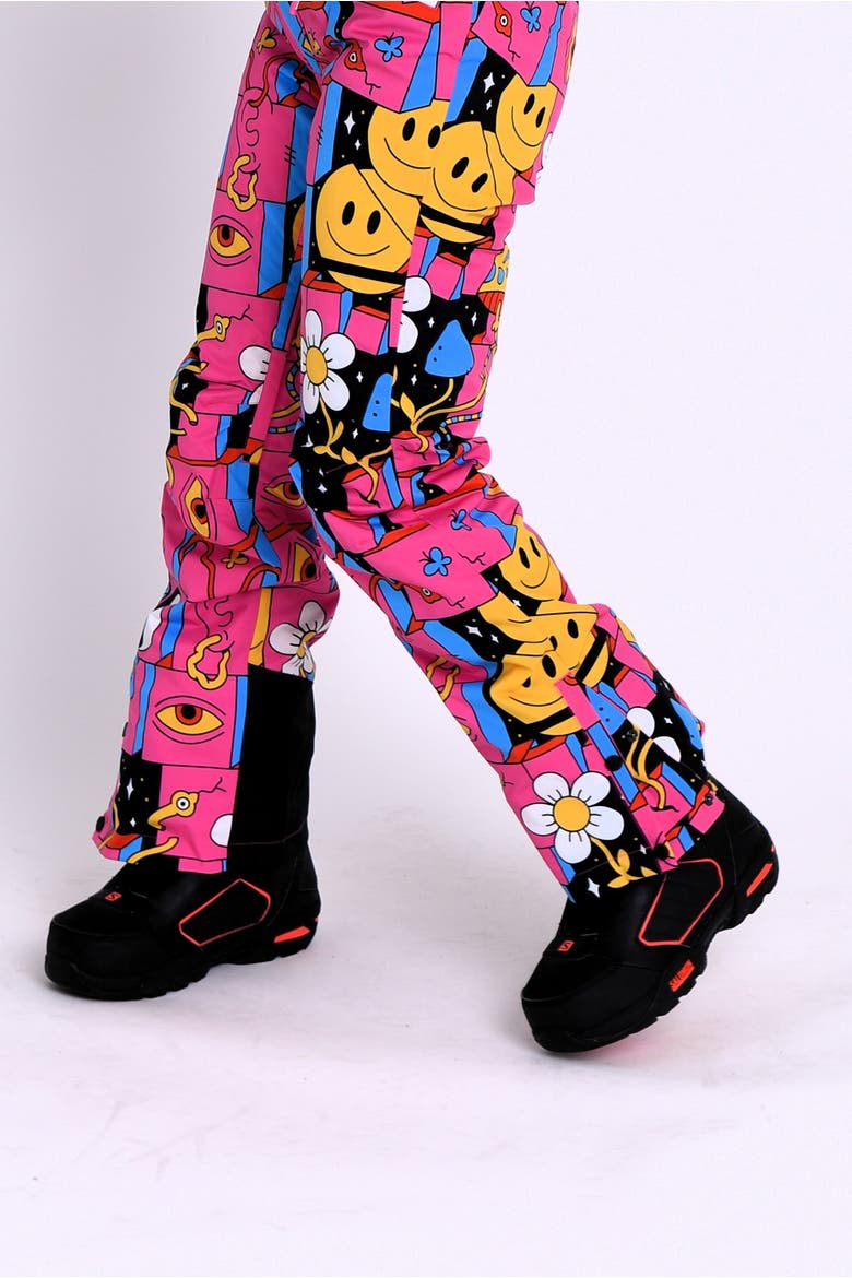 Trippy Hippy Shaped Women's Ski Suit, Alternate, color, Pink