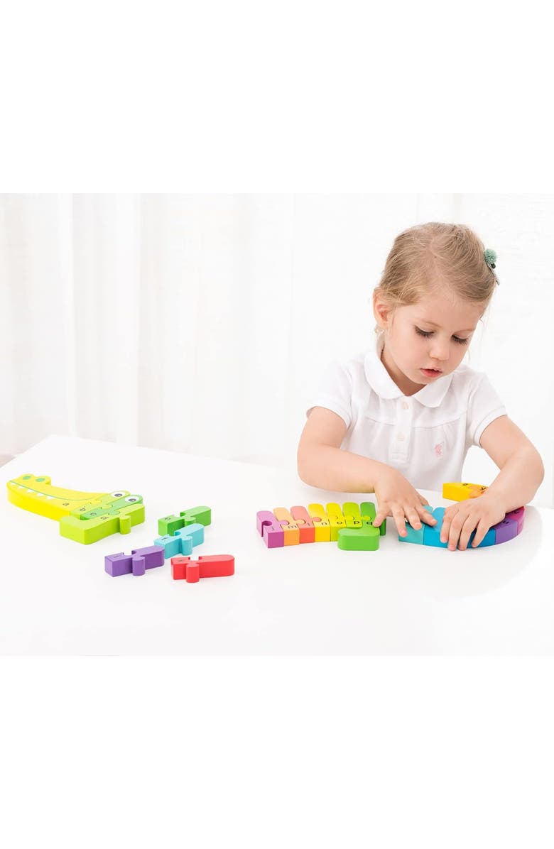 NEW CLASSIC TOYS Alphabet Puzzle Crocodile, Alternate, color, Multi