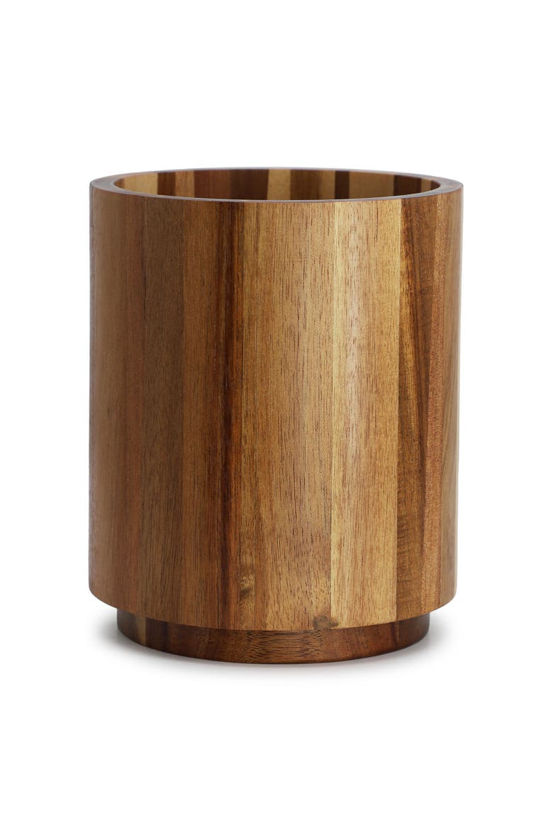Acacia Wood 360 Rotating Utensil Holder, Alternate, color, Acacia
