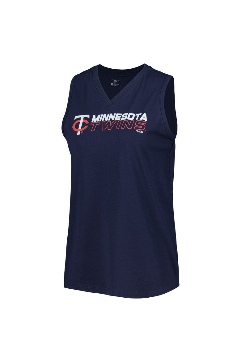 Women's Levelwear  Navy Minnesota Twins Paisley Chase V-Neck Tank Top, Alternate, color, Navy