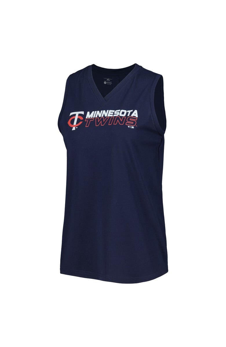 LEVELWEAR Women's Levelwear  Navy Minnesota Twins Paisley Chase V-Neck Tank Top, Alternate, color, Navy