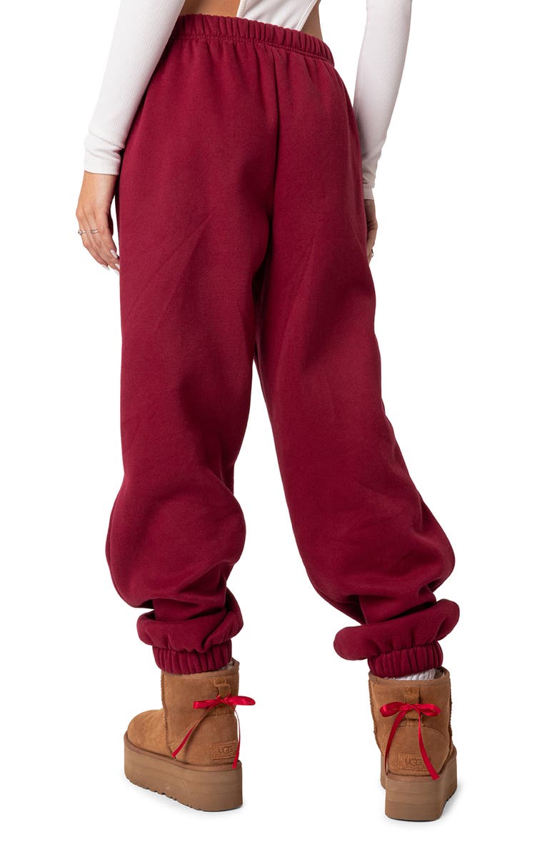 EDIKTED Clark Oversize Sweatpants, Alternate, color, Burgundy