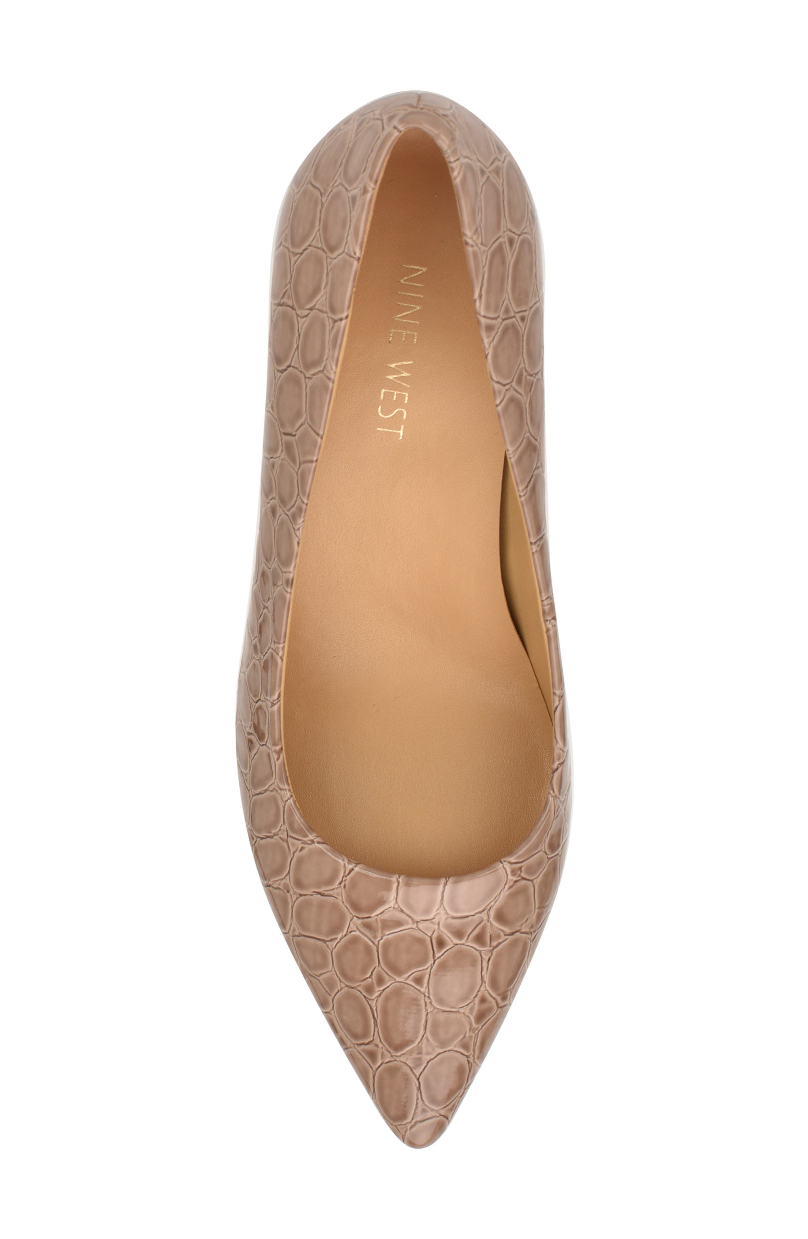 Kaylen Croc-Embossed Pump, Alternate, color, TAN CROCO