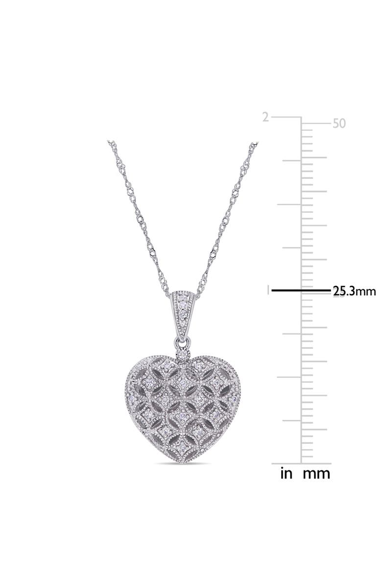 Julianna B. Diamond Locket Heart Necklace 10k, Alternate, color, 10K White Gold