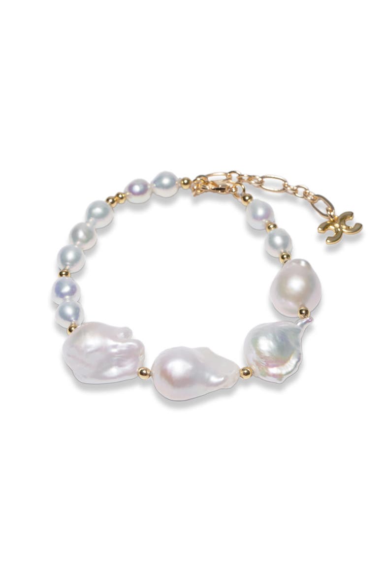 Marina Baroque Pearl Bracelet, Main, color, Gold