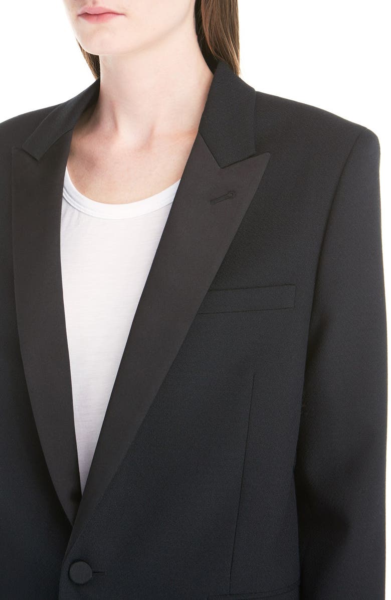 Saint Laurent One-Button Tuxedo Jacket, Alternate, color,