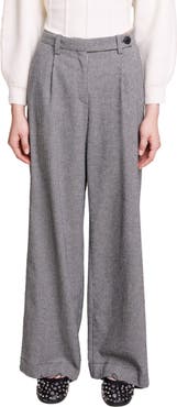 maje Piotto Pleat Wide Leg Pants