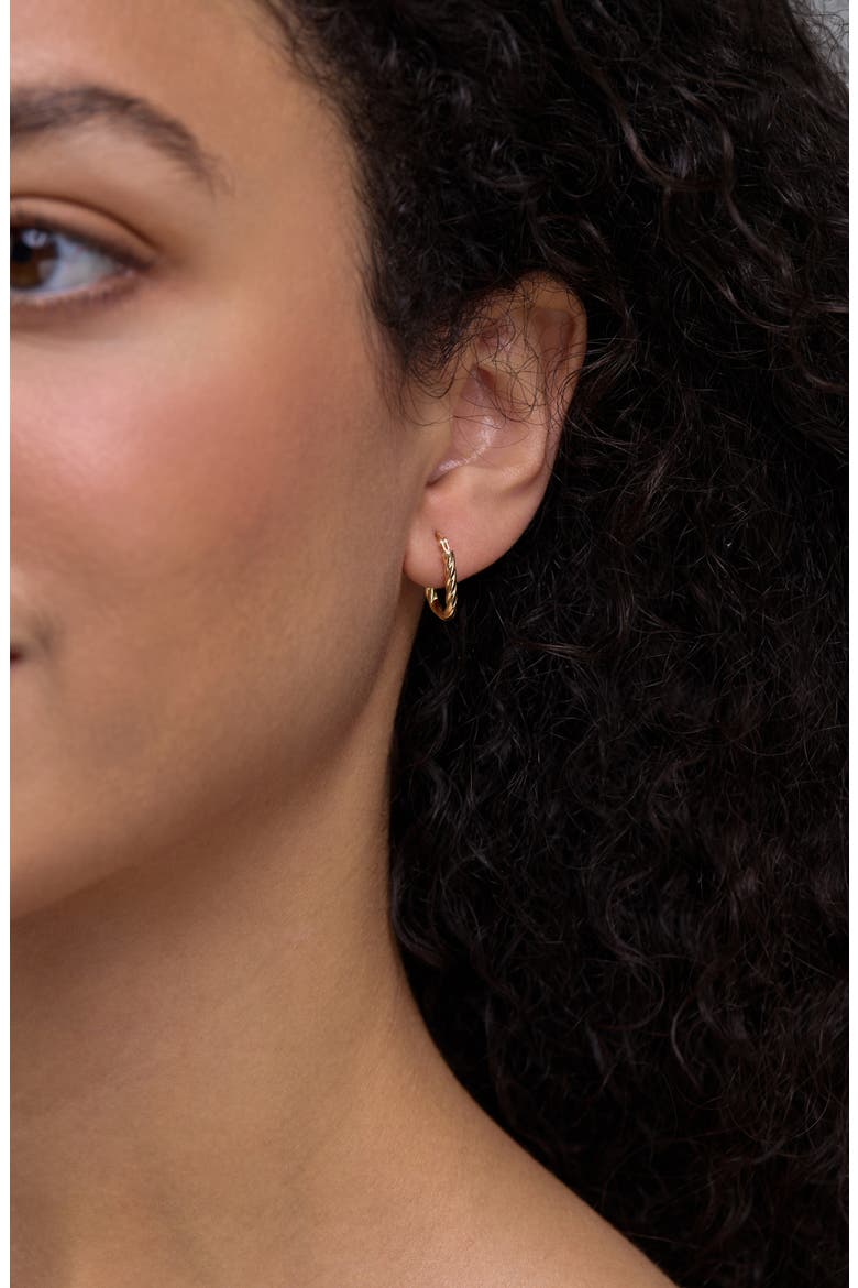 14K Gold Twisted Hoop Earrings, Alternate, color, 14K YELLOW GOLD