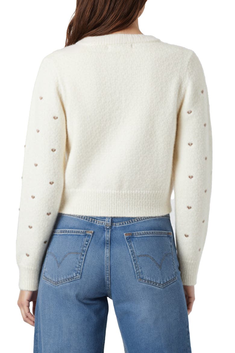 Embroidered Metallic Hearts Cardigan, Alternate, color, CREAM CHAMPAGNE