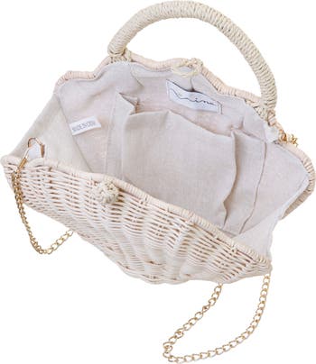 Shelly Rattan Top Handle Bag