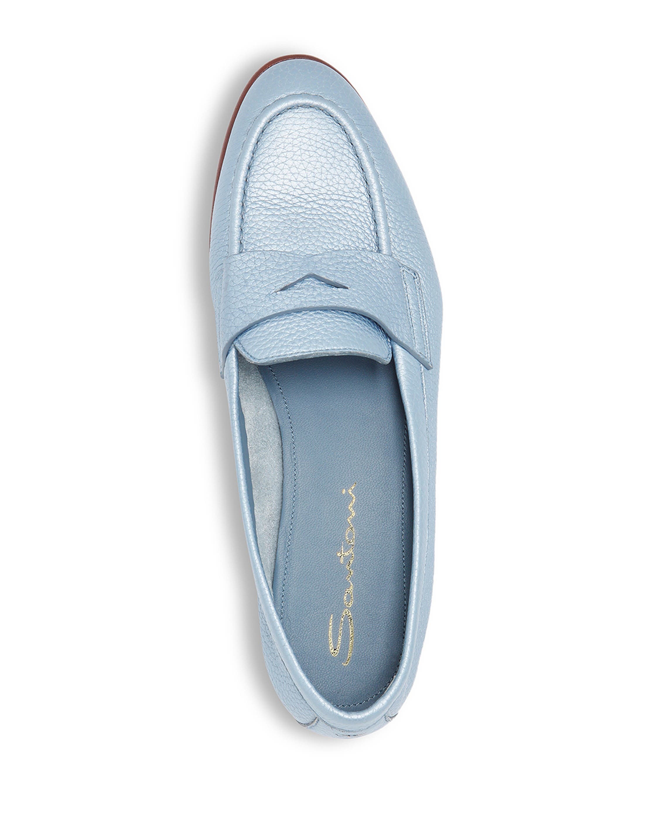 Women's Tumbled Leather Penny Loafer, Alternate, color, Blue