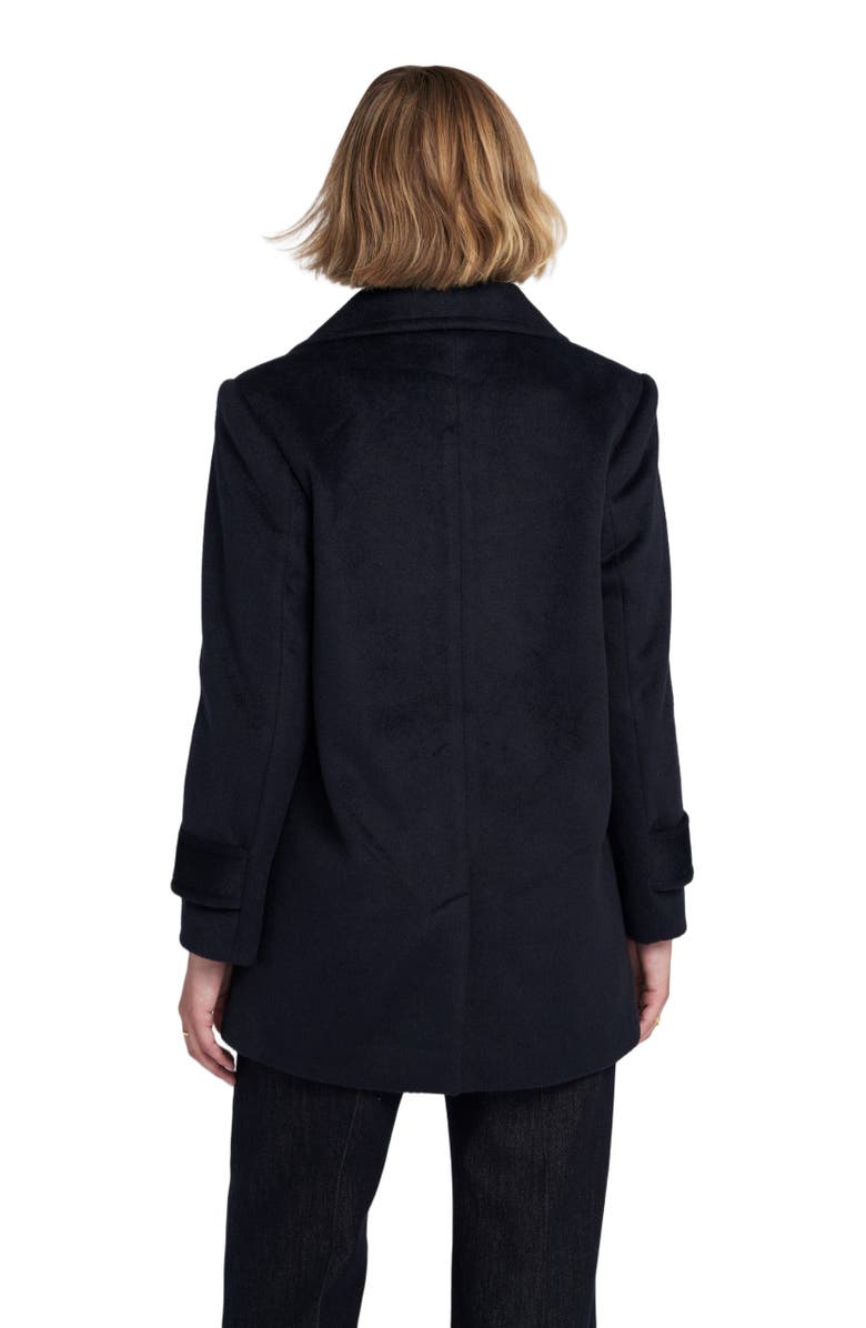 ELLE Collection Melton Peacoat, Alternate, color, Navy