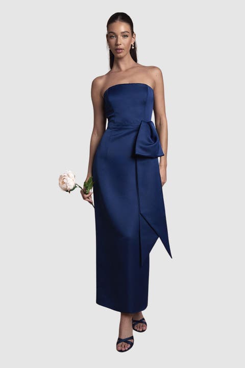 Bandeau Bow-Waist Maxi Dress