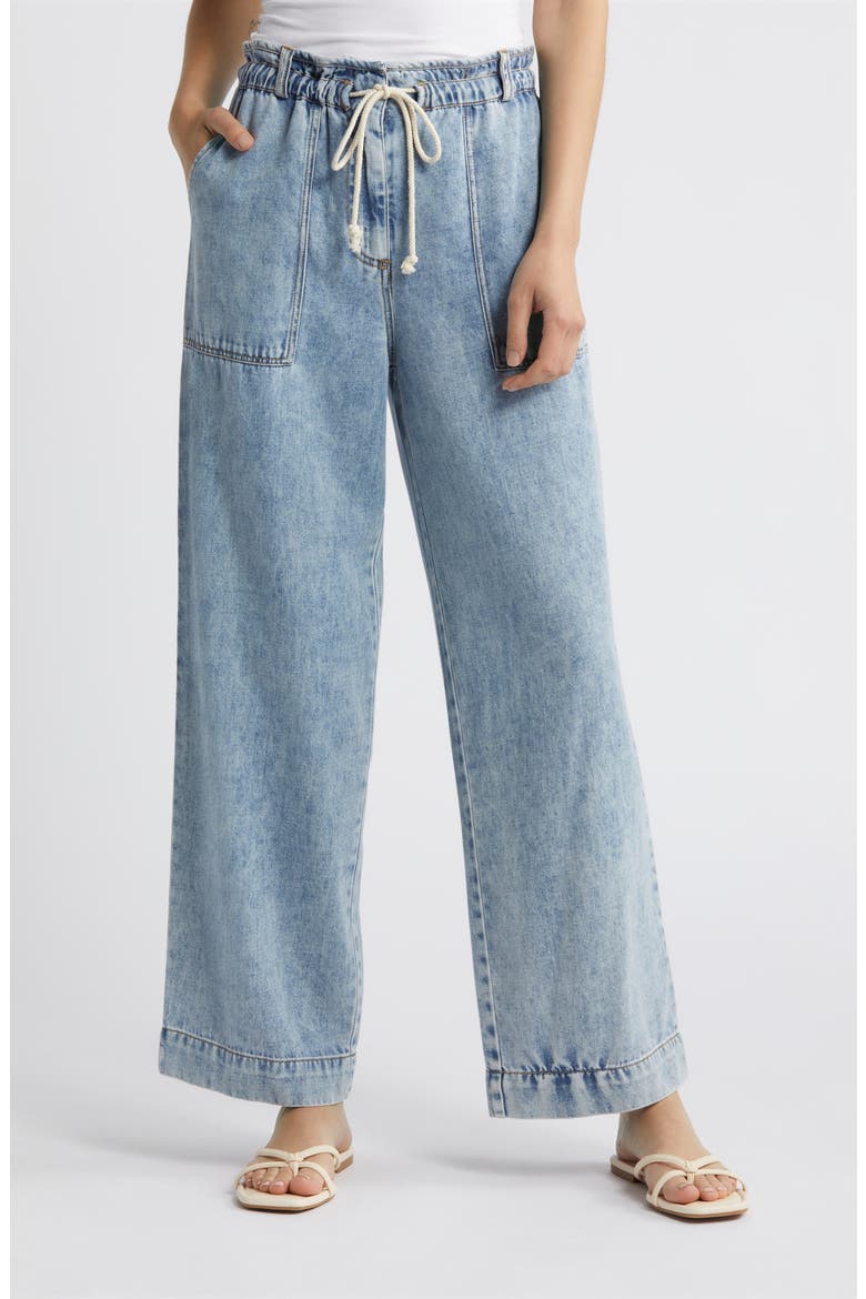 Ryan Wide Leg Drawstring Jeans, Main, color, FADED INDIGO