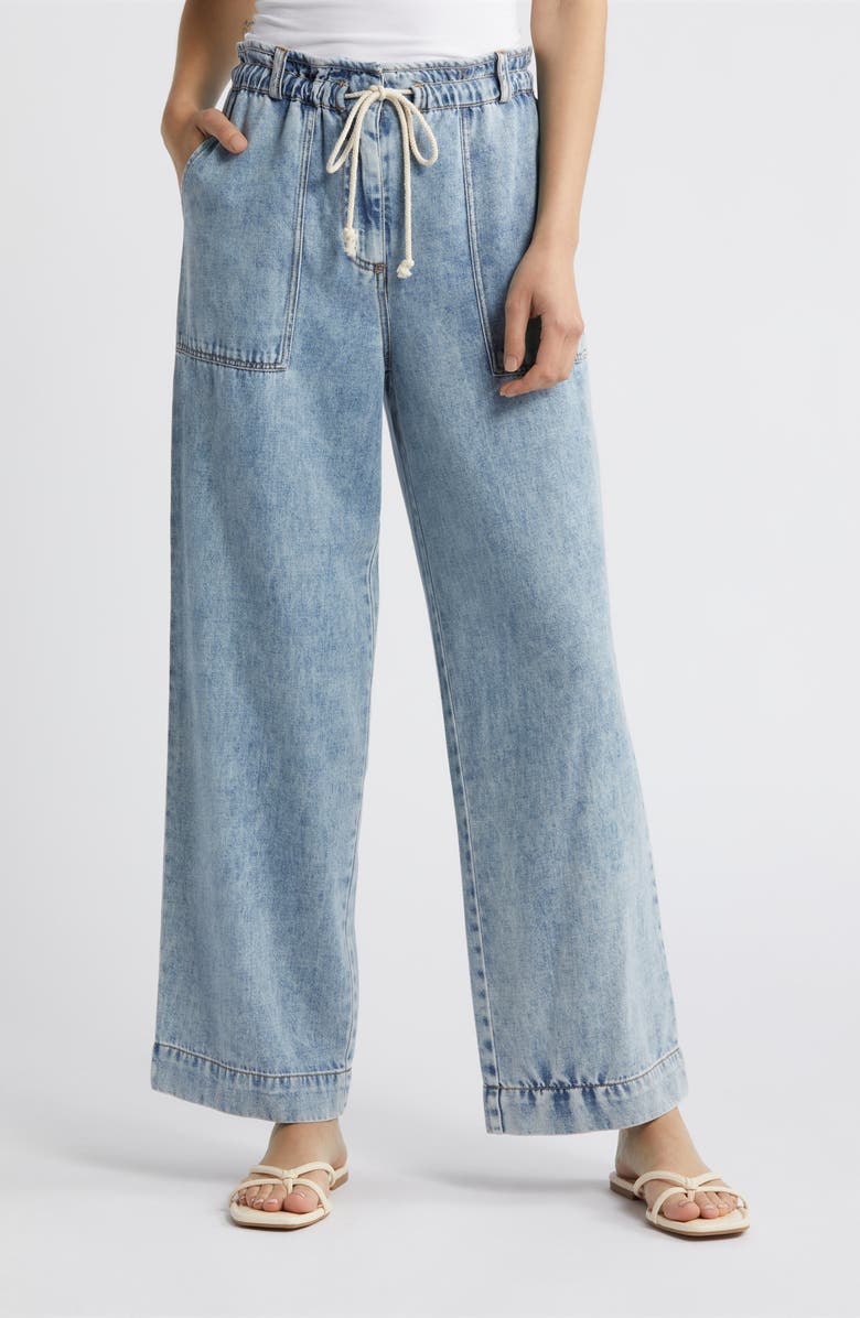 Rails Ryan Wide Leg Drawstring Jeans, Main, color, Faded Indigo