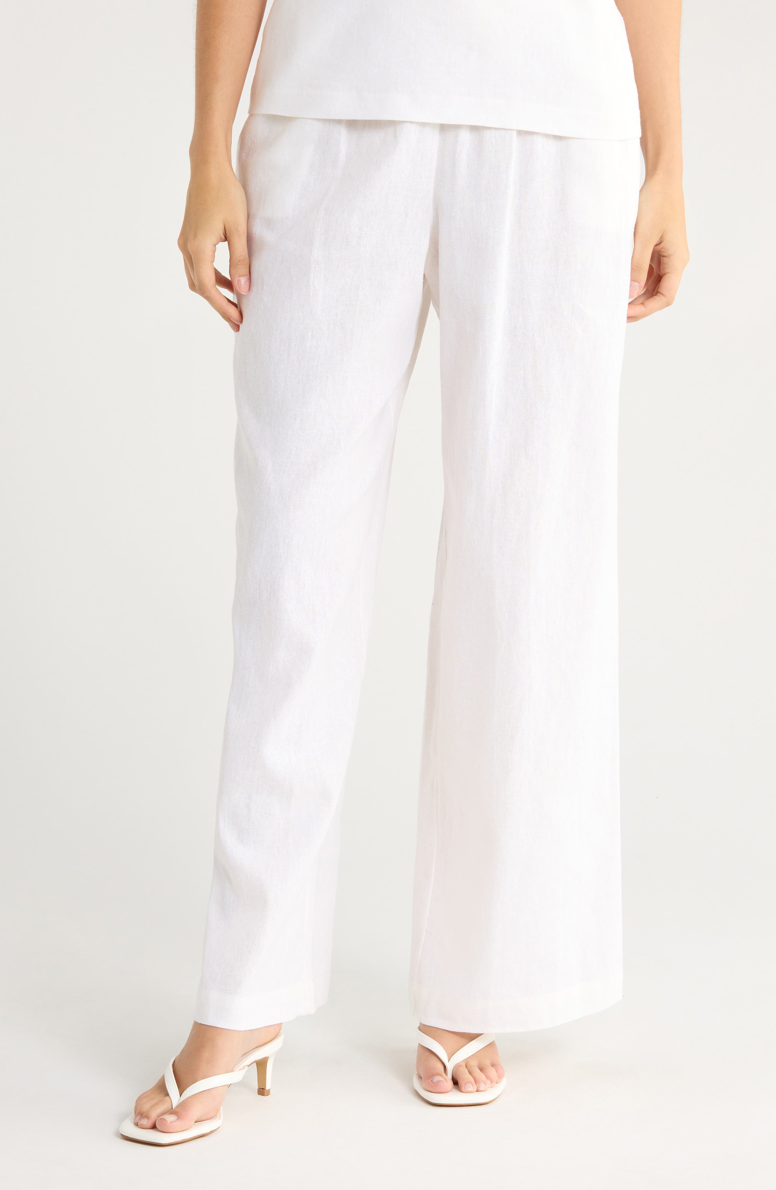 WAYF Linen Blend Pull-On Pants