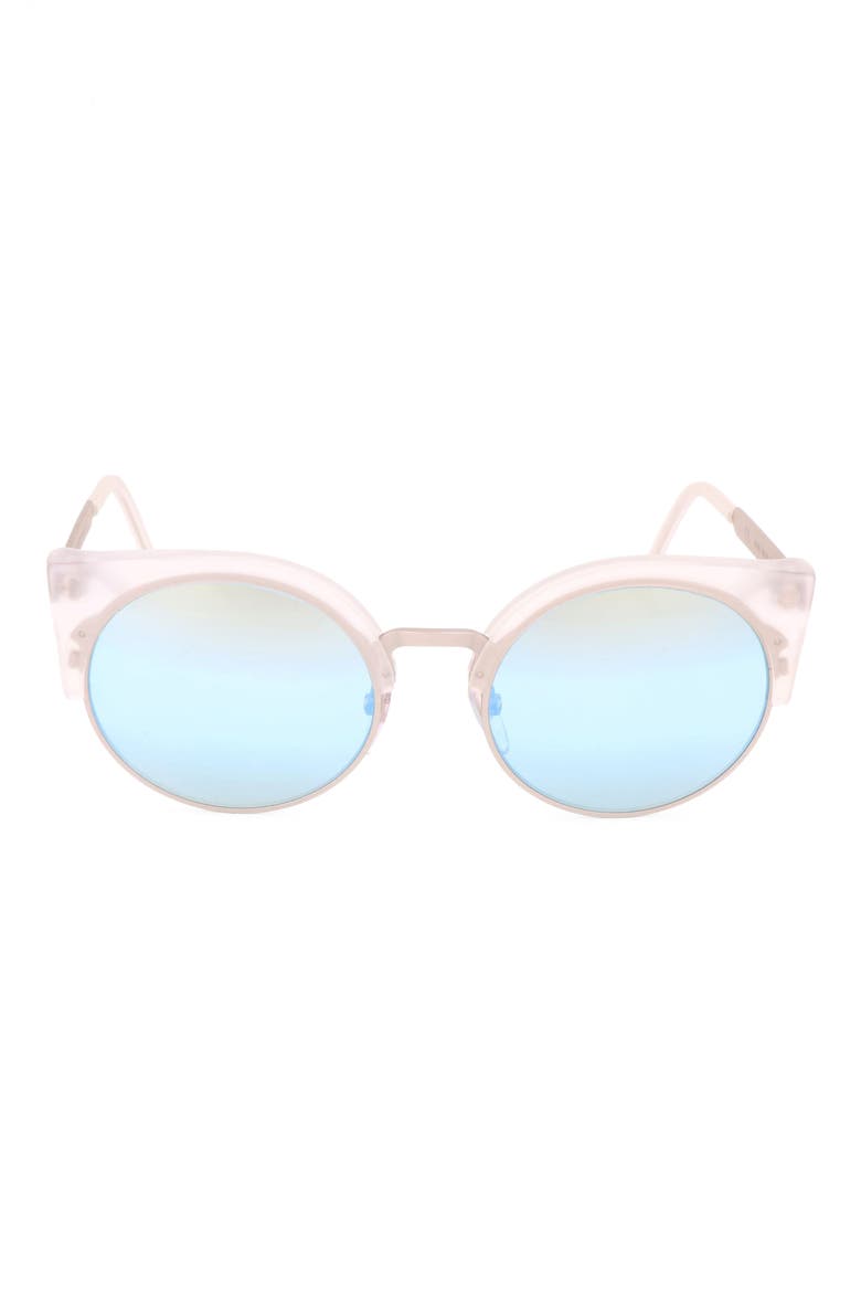 53mm Cat Eye Sunglasses, Main, color, WHITE