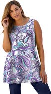 Jessica London Stretch Knit Sleeveless Swing Tunic
