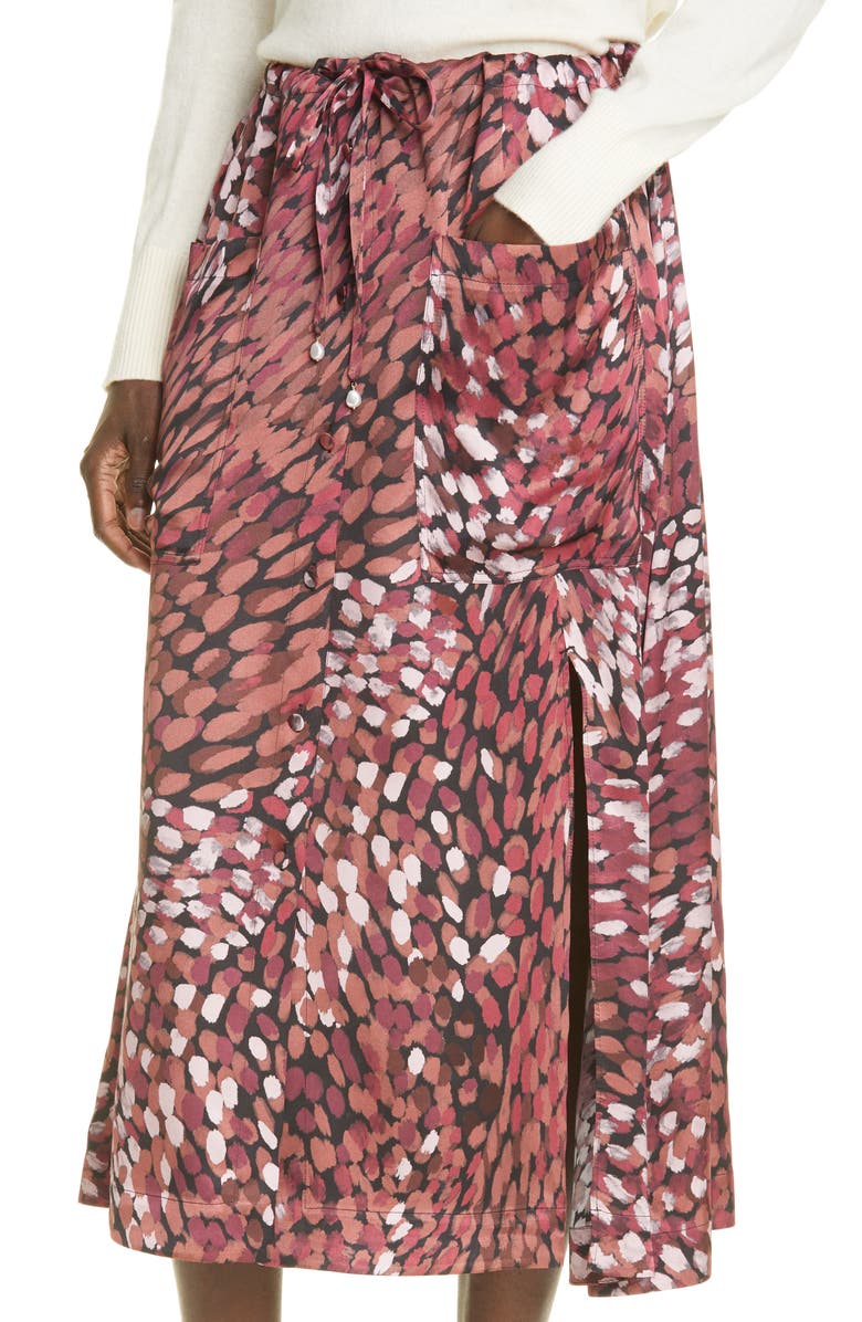 Altuzarra Tandy Dot Print Satin Skirt, Alternate, color, 