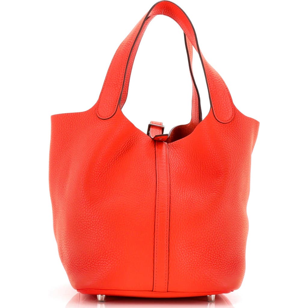 Pre-owned Hermes Hermes Picotin Lock Bag Clemence Mm In Orange