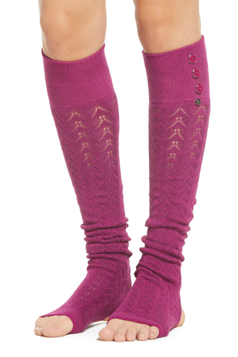 ToeSox Taya Pointelle Leg Warmers, Main, color, BERRY