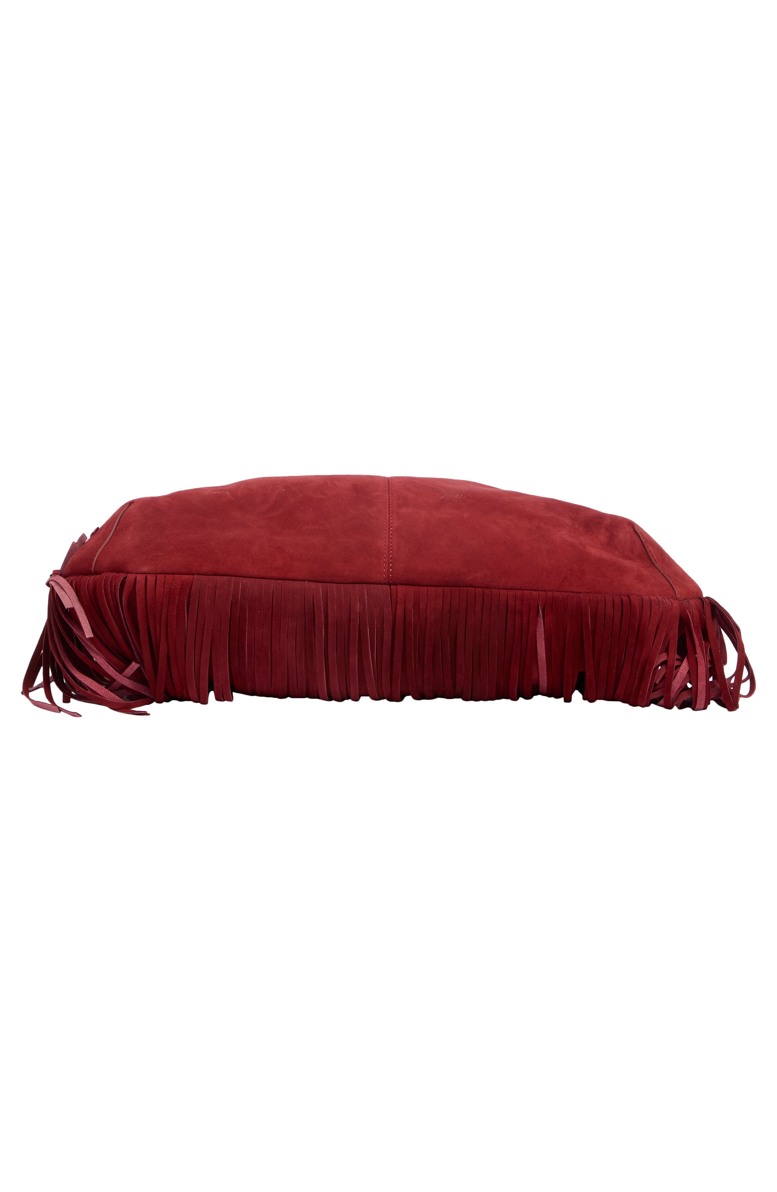 Finn Fringe Leather Shoulder Bag, Alternate, color, CHILLED MERLOT