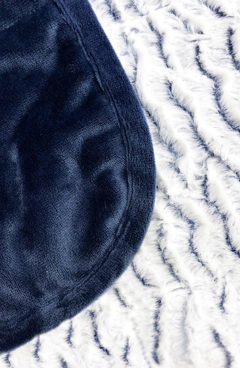 DREAM THEORY Navy Faux Fur 15 lb. Weighted Throw Blanket, Alternate, color,