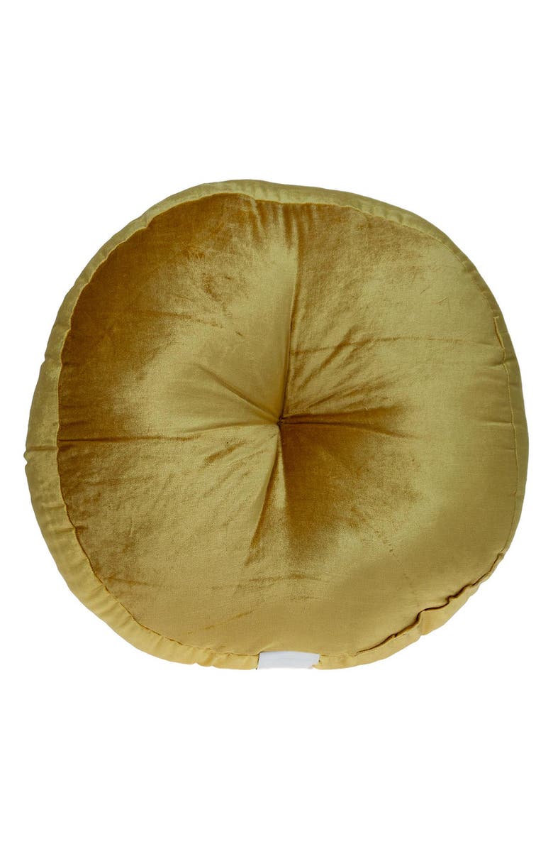 PARKLAND COLLECTION Dorte Transitional Bright Yellow Floor Pillow, Alternate, color, 