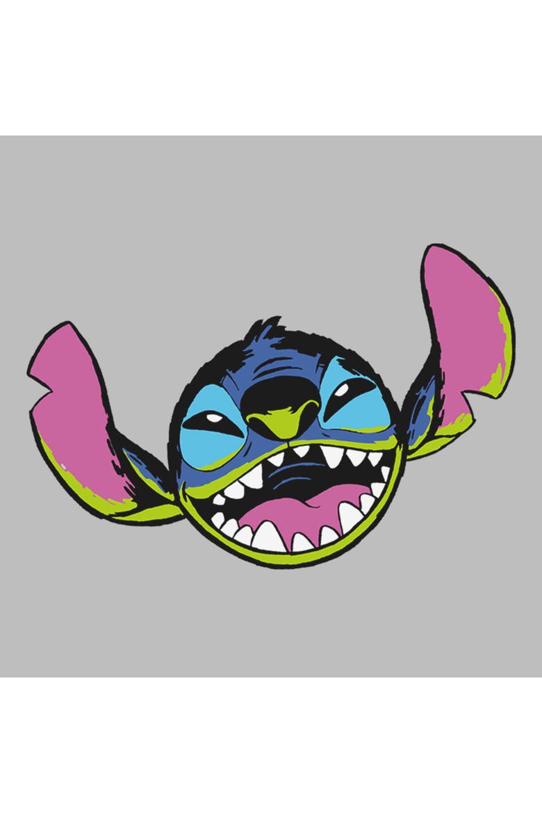 Girls' Leroy Evil Face Graphic Short Sleeve T-shirt, Alternate, color, Gray: Stitch
