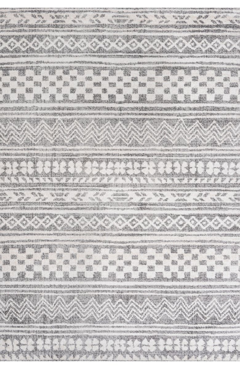 JONATHAN Y Imlil  Geometric Stripe Area Rug, Main, color, Light Gray/Cream