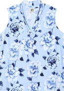 Anne Klein Floral Triple Pleat V-neck Top