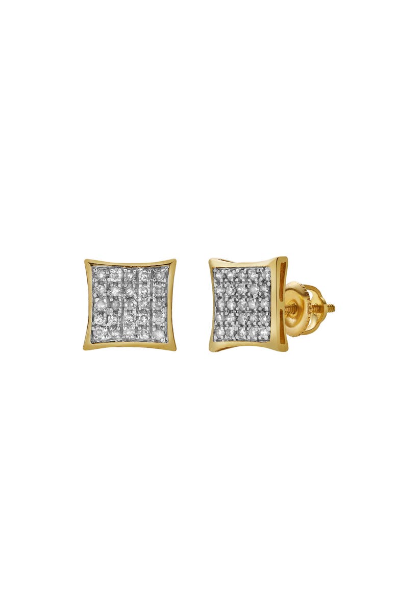 LuvMyJewelry Encantador 10K Yellow Gold Diamond Unisex Earrings - 0.12 Cts, Alternate, color, 10K Yellow Gold