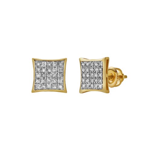 Luvmyjewelry Encantador 10k Yellow Gold Diamond Unisex Earrings In 10k Yellow Gold