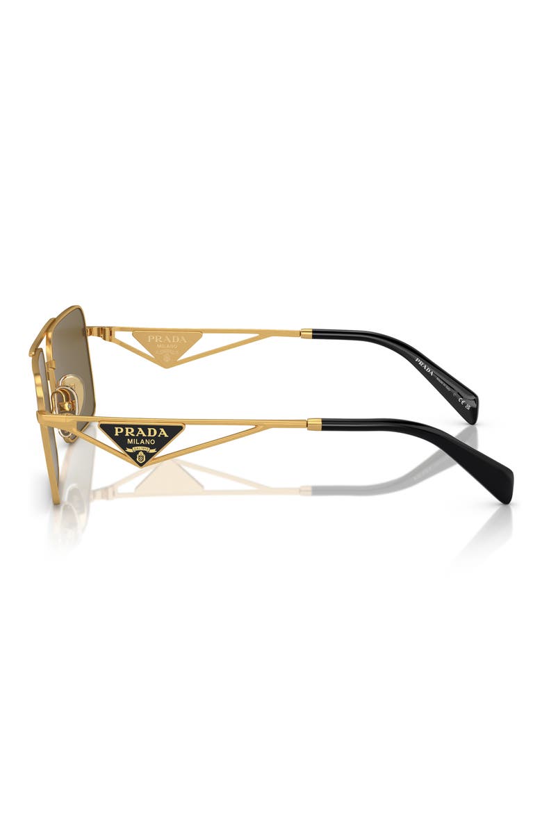 56mm Rectangular Sunglasses, Alternate, color, MATTE GOLD