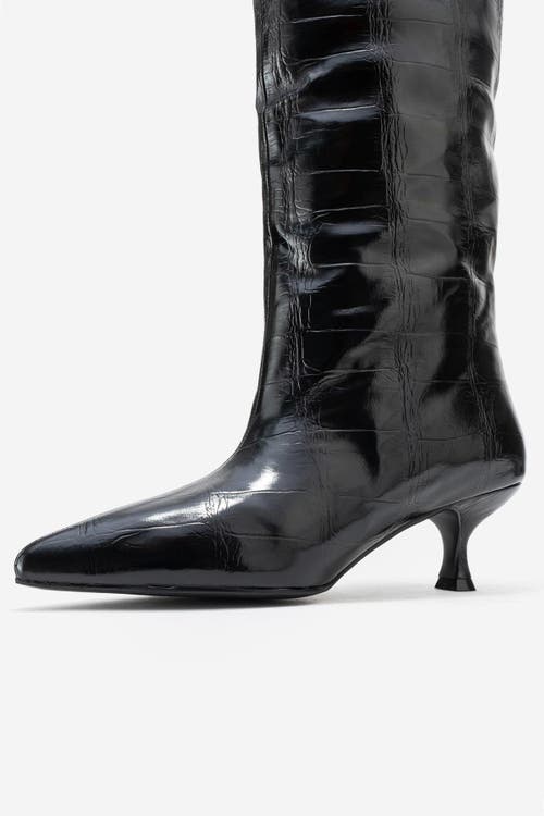 Prologue Shoes Crow Embossed Pointed Toe Boot In Multi
