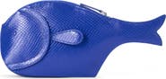 STAUD Pesce Lizard Embossed Leather Clutch